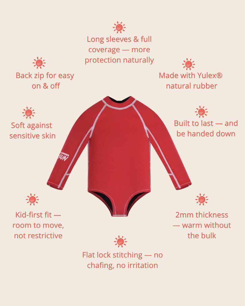 Long Sleeve Paddle Suit - Tomato /Powder Pink